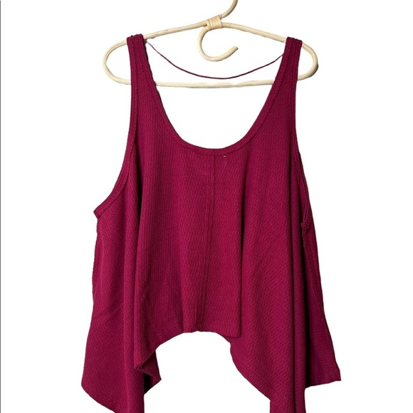 NEW Free People Poncho Tank Sing La La Burgundy OB1332864 - Picture 4 of 11
